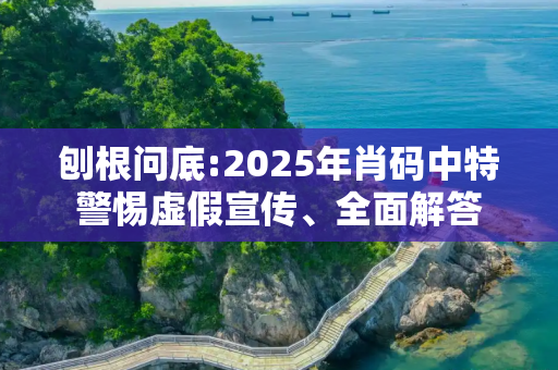 刨根问底:2025年肖码中特警惕虚假宣传、全面解答