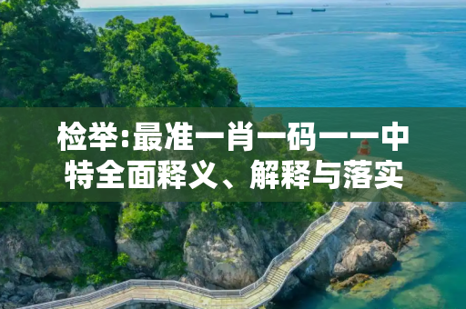 检举:最准一肖一码一一中特全面释义、解释与落实