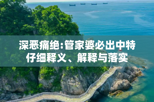 深恶痛绝:管家婆必出中特仔细释义、解释与落实