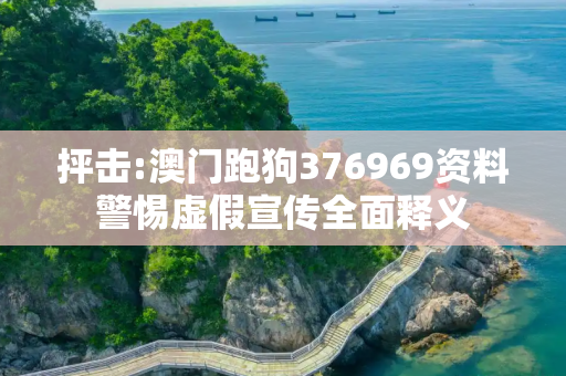 抨击:澳门跑狗376969资料警惕虚假宣传全面释义