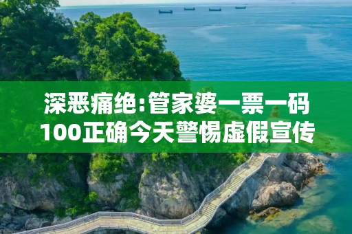 深恶痛绝:管家婆一票一码100正确今天警惕虚假宣传、全面解答与解释