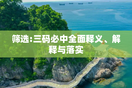 筛选:三码必中全面释义、解释与落实