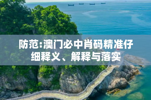 防范:澳门必中肖码精准仔细释义、解释与落实