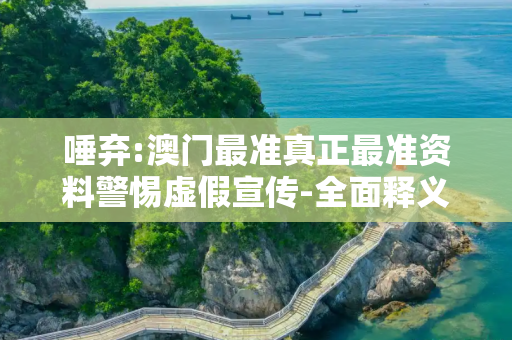 唾弃:澳门最准真正最准资料警惕虚假宣传-全面释义、解释与落实